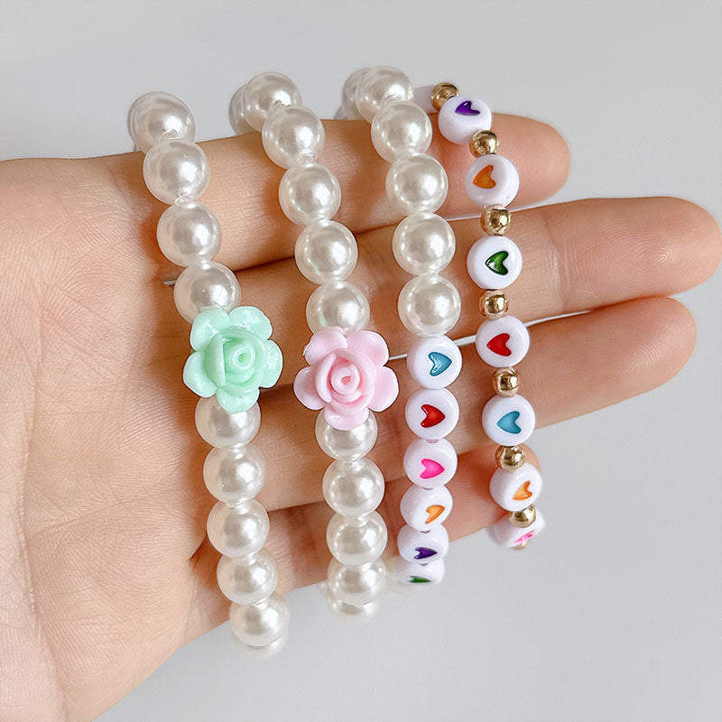 Wholesale Pearl Bohemian Rose Alloy Bracelet